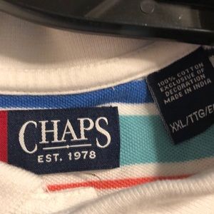 Chaps s/s polo, multi clrd stripes, size XXL
